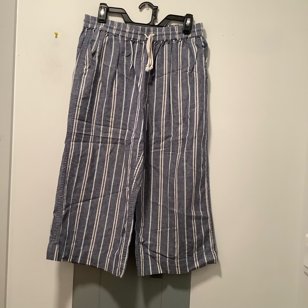 Beachlunchlounge Collection Capris Pants, Linen Blend Size M EUC